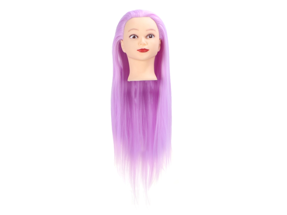 Cabeza De Maniquí Profesional Morada Para Entrenamiento De Peluquería Con Fibra De Alta Temperatura