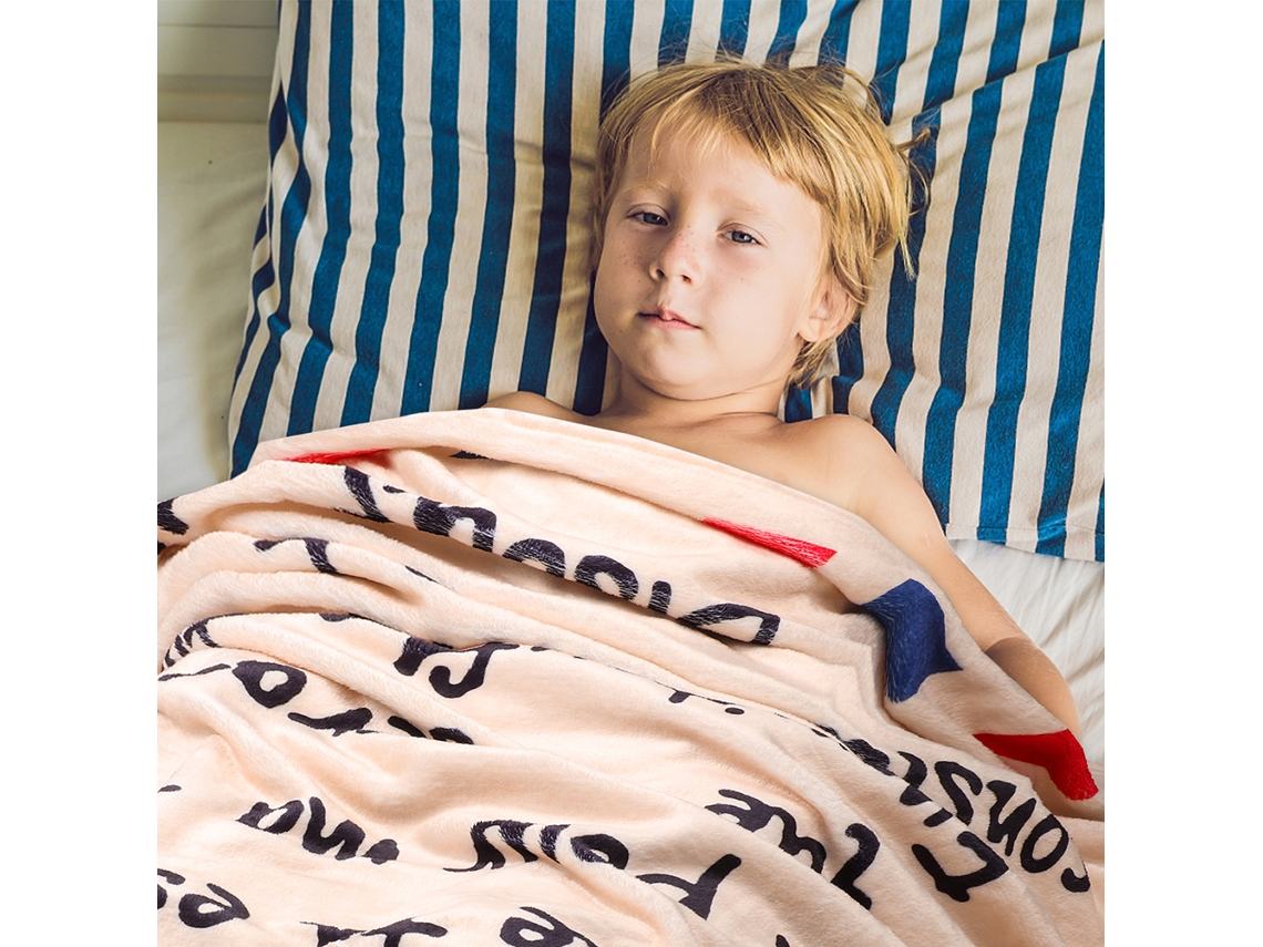 Manta De Franela Suave Con Letras Francesas Para Hijo E Hija, Manta Cálida De Invierno.
