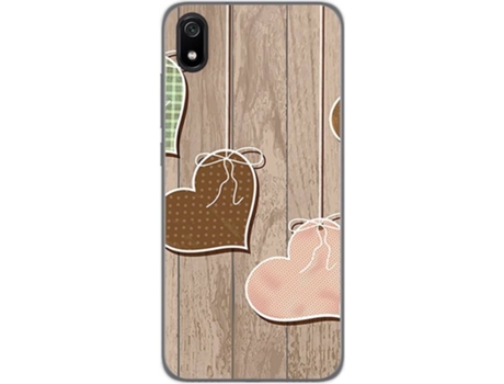 Carcasa Xiaomi Redmi 7A TUMUNDOSMARTPHONE Corazones Madera Multicolor