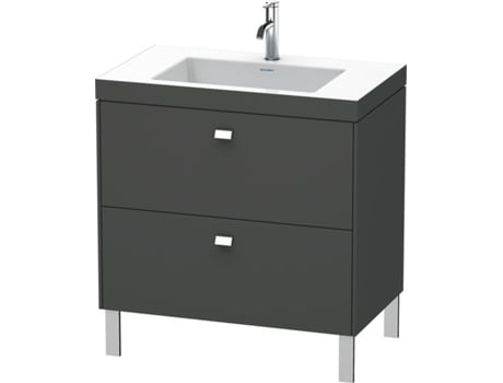 Lavabo para muebles DURAVIT Brioso c-bonded con base de 80,0x48,0 cm 2 extraíbles sin rebosadero con banco para grifos sin agujero para grifos