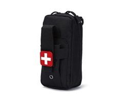 Riñonera para hombre con herramientas de supervivencia, ideal para acampar y actividades al aire libre, con botiquín de primeros auxilios, impermeable.