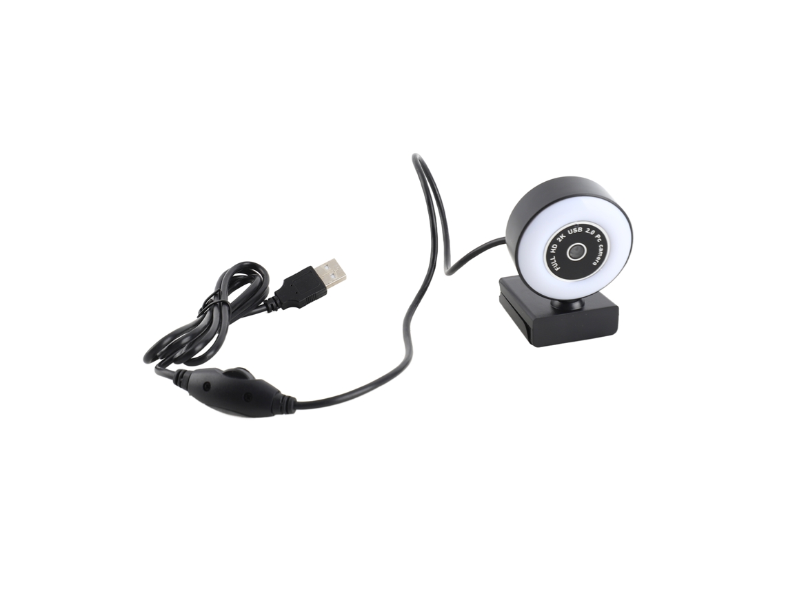 Cámara Web 1080p Con Luz Ajustable Y Micrófono Antirruido, Usb Para Clases, Reuniones Y Grabación, Compatible Con Windows, Ios, Android