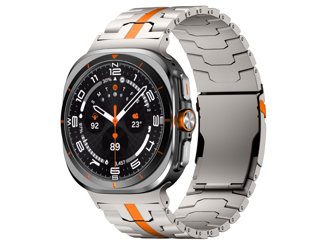 ZRUXE Correa para Samsung Galaxy Watch Ultra 47 Mm Aleación De Titanio Correa De Reloj De Metal Titanio Naranja