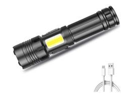 Antorcha Led Cob, linterna de 9 núcleos, luz de Flash recargable por USB, luces de trabajo con Zoom Xhp70.2, linterna de aluminio negra YEMAESRE
