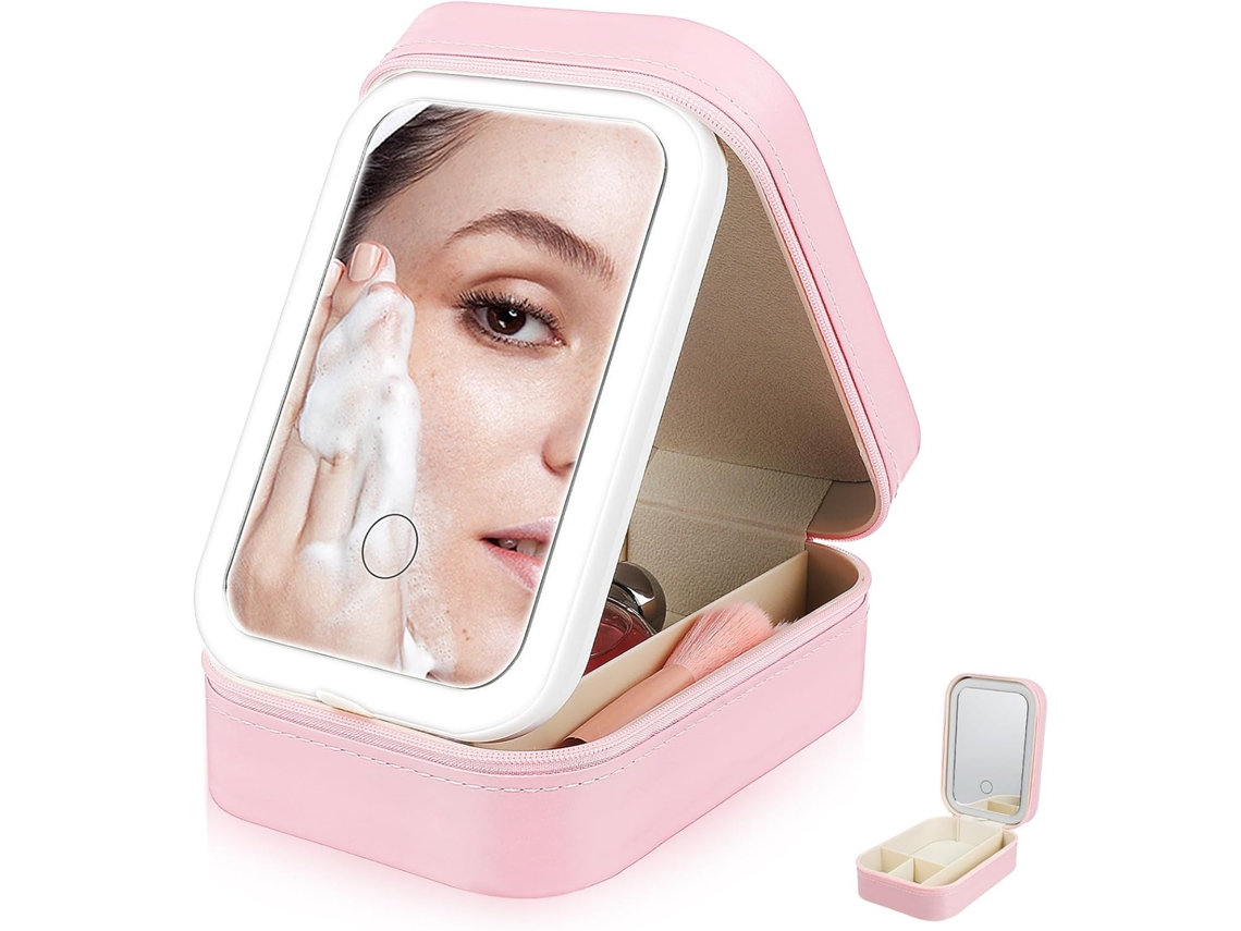 Neceser Recargable Con Espejo Led De Brillo Ajustable