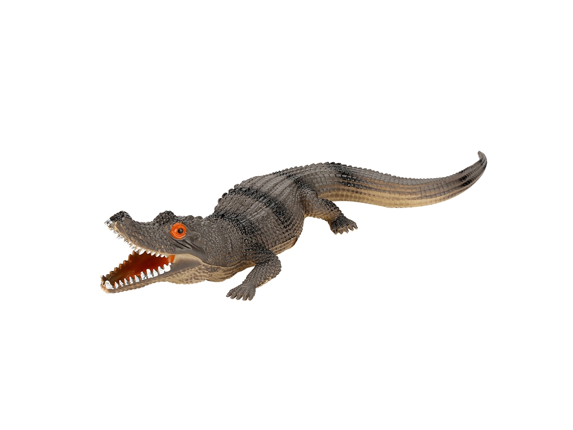 Rebe-modelo De Cocodrilo De Plástico Suave Con Sonido Juguete Antiestrés Para Niños Regalo Educativo Color Oscuro