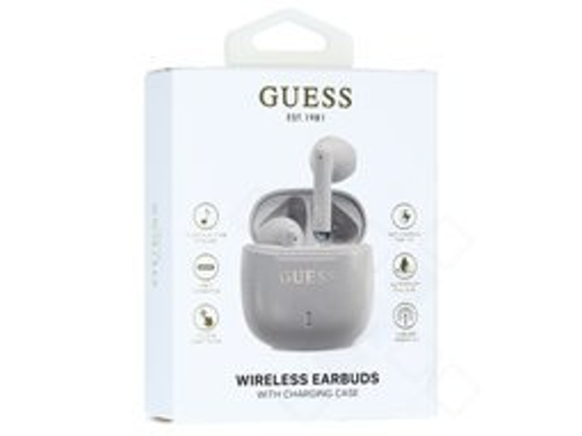 Auriculares Guess Sem Fio Tws Logotipo Estampada Gris