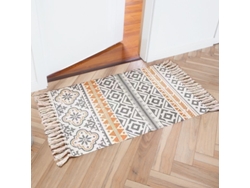 2026-alfombra De Baño Boho Linjou, Alfombra Geométrica Moderna, Tejida De Algodón Con Borlas Lavable A Máquina 2x3 Ft