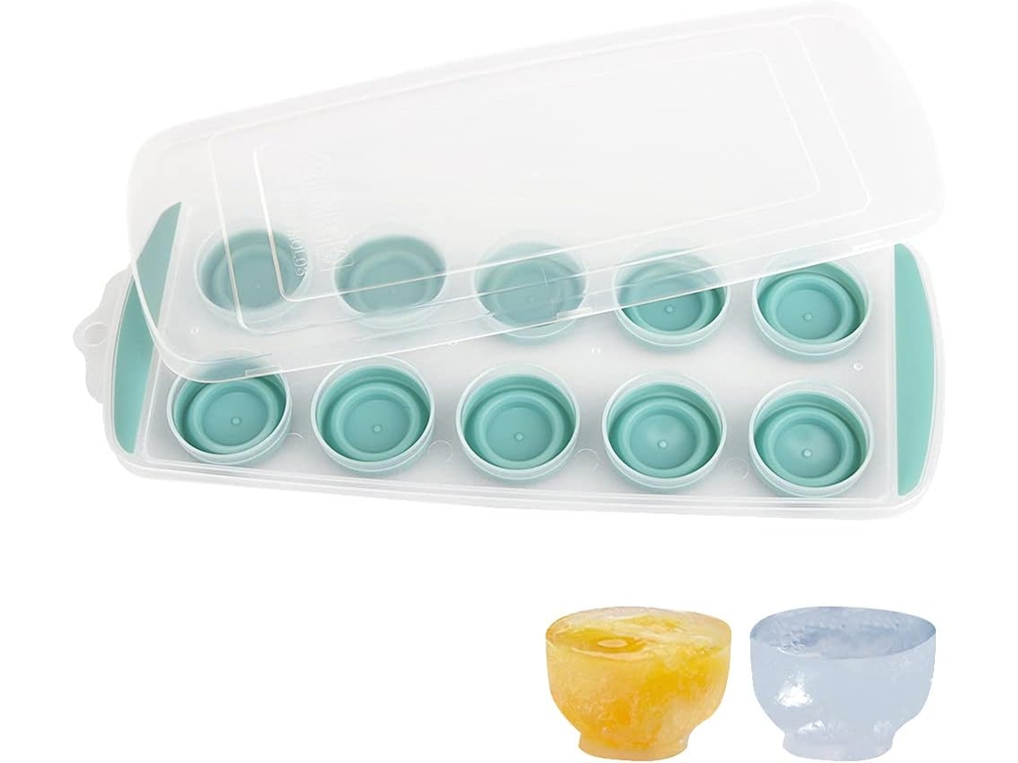 JEIIBRZUI Creative Silicon Ice Mold con tapa Color verde estilo nórdico