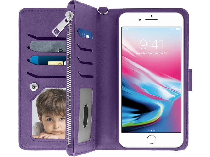 Funda iPhone 6 Plus, 6s Plus, 7 Plus, 8 Plus AVIZAR FOLIO-KARTERA-PP-678L Violeta