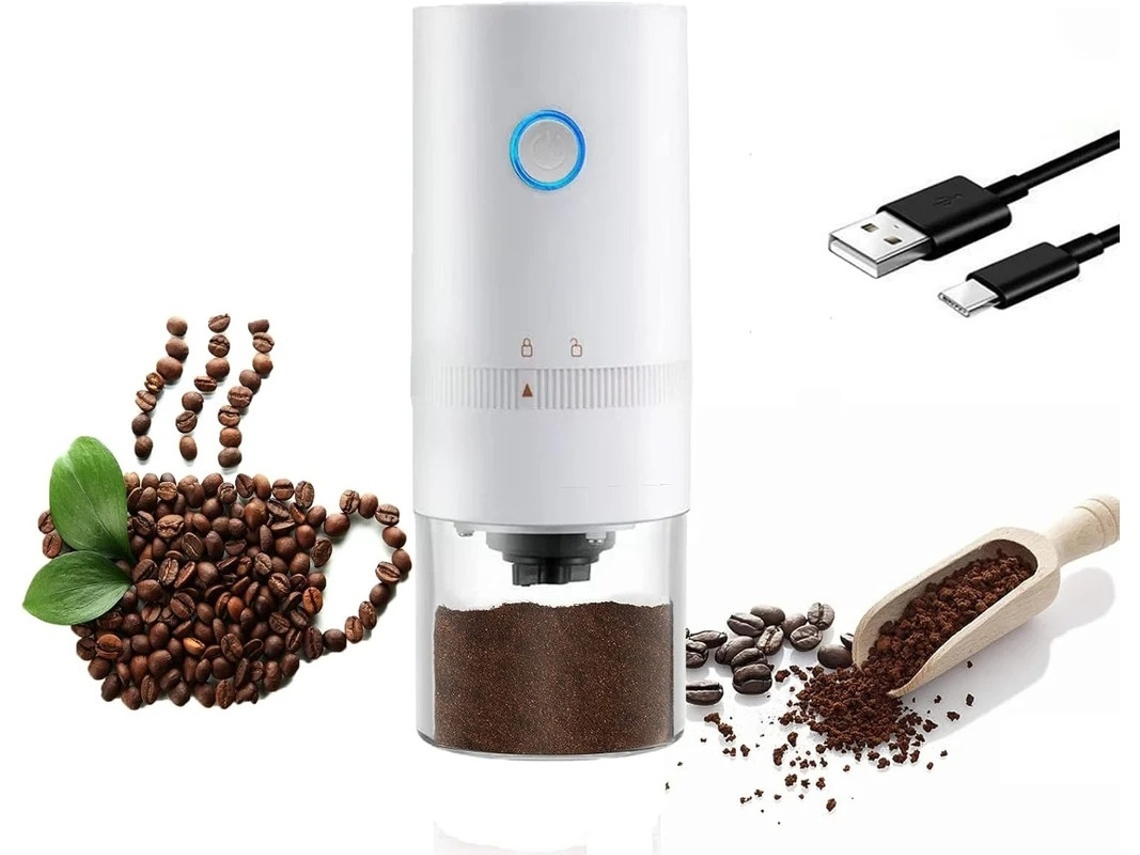 Molinillo de café blanco con grado de molienda ajustable Yizhood