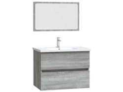 Conjunto de 2 muebles de baño de madera, gris Sonoma, EXCLUSIVO DE MAISON