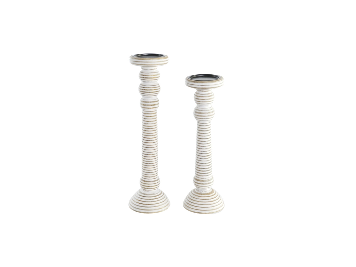 Juego de 2 candelabros con asas de hierro envejecido, 15x15x53cm ALEXANDRA HOUSE LIVING