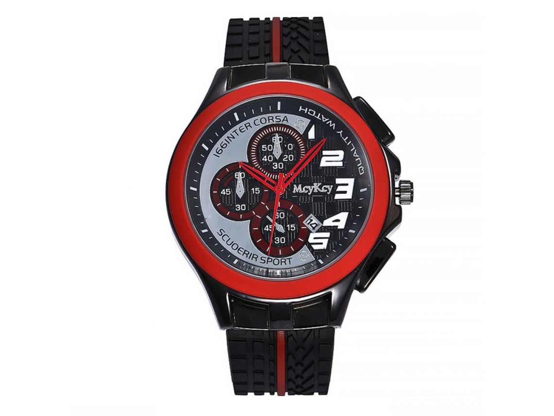 Reloj De Pulsera De Silicona Para Hombre Con Bisel Redondo, Reloj Deportivo De Cuarzo (verde)