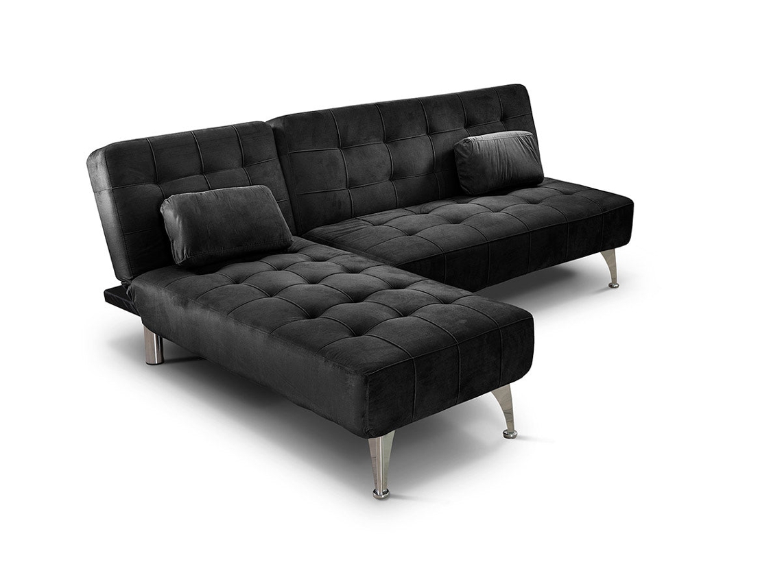 Sofa Cama Chaise Longue XS 198cm Negro