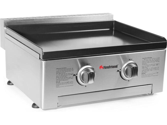 Firefriend Bq6394 Parrilla de gas dos quemadores acero inoxidable negro 57 x 28 60 cm