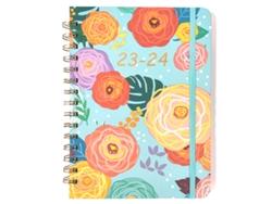 Agenda escolar 2023-2024, semanal y mensual con 12 separadores y bolsillo interior, 21,3 x 15,5 cm