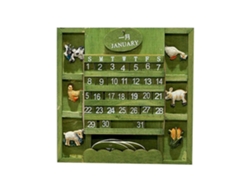 Calendario rústico de madera y cubos de madera