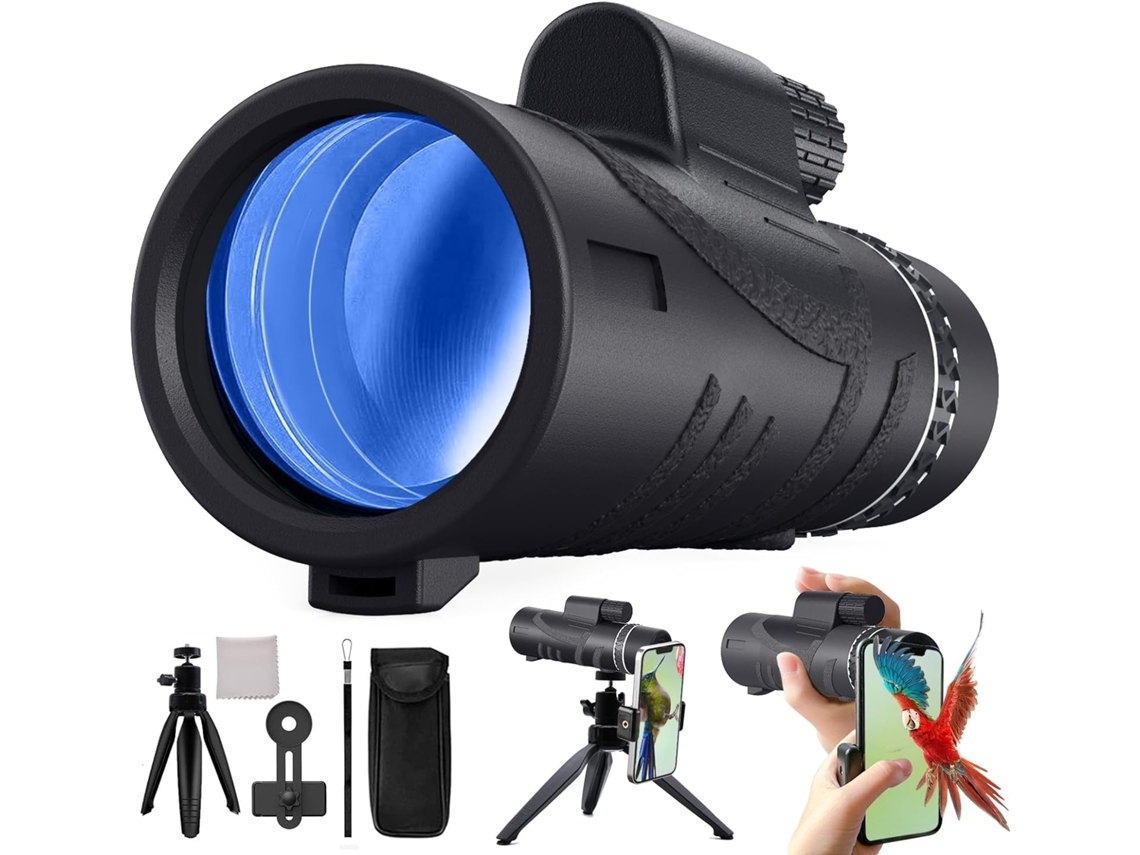 Nuevo telescopio monocular de alta potencia 80x100 HD (2024) con adaptador para teléfono inteligente y trípode para adultos, prisma Bak 4 y Chennnls.