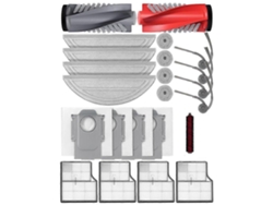 Kit de accesorios para la aspiradora robot Saros 10: cepillo lateral principal, bolsas para el polvo, paños de limpieza, filtros.