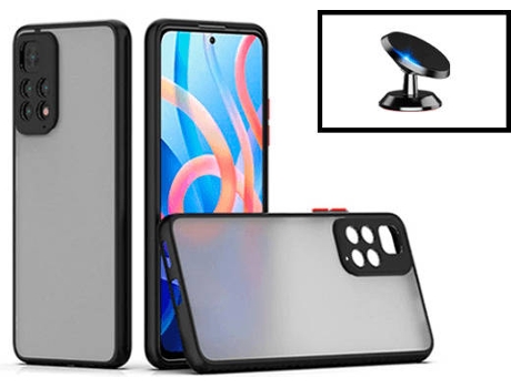 Kit Carcasa Trasera Protección Cámara + Soporte Magnético Xiaomi Redmi Note 11 Pro GIFT4ME Negro