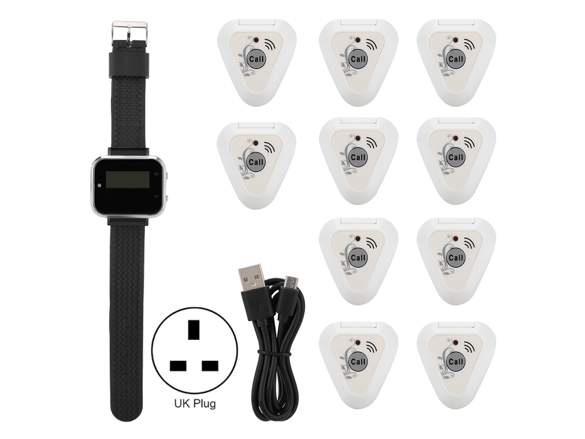 Receptor De Reloj Con Carga Inalámbrica Ctw05+ctt31 Para Llamadas De Enfermeras Y Paginador De Alerta