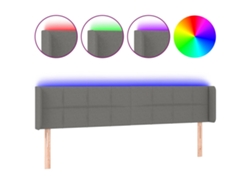 Cabecero con luces LED, tela gris oscuro, MAISON EXCLUSIVE (183x16x78 cm)
