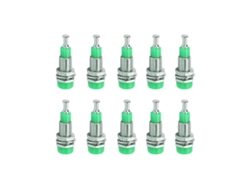 Juego De 10 Conectores Banana Hembra De 2 Mm, Plateados Con Níquel, Para Panel J.40006