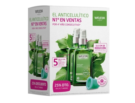 Aceite Corporal Anticelulítico WELEDA Abedul (Todo tipo de piel - 100 ml x 2)