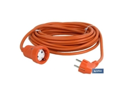 Prolongador bipolar con t/t lateral 16a250v cable 10m naranja