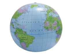 2026-globo Inflable De Pvc 40cm Con Países Y Ciudades Para Educación Y Juego En Playa O Piscina Azul