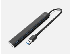 Hub Usb 3.0 De 7 Puertos Adaptador Expansión De Datos Fino 5gbps Para Pc Laptop Macbook (negro)