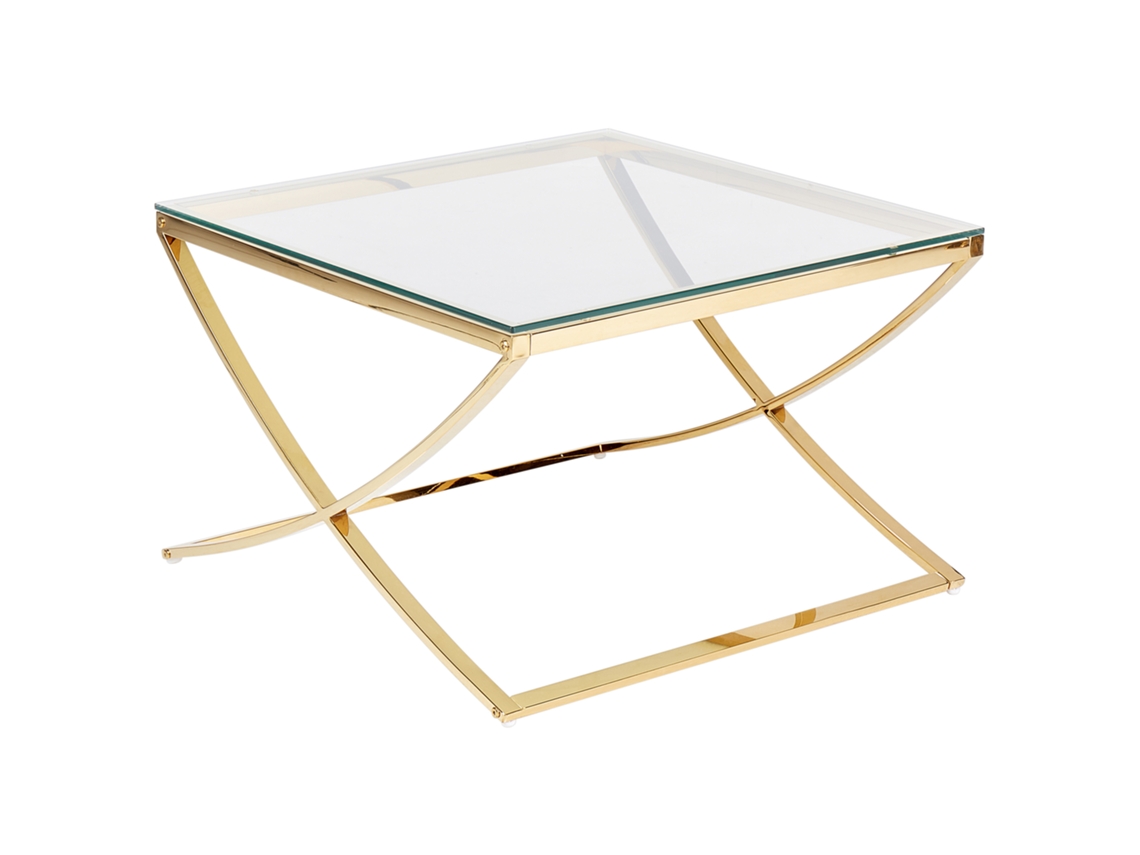 Mesa de centro de estilo glamuroso BELIANI Ringgold de Acero inoxidable Dorado 70x70x45