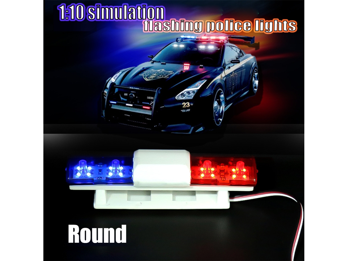 Piezas de coche RC, luz LED de policía, alarma intermitente para modelos de vehículos HSP Kyosho Tamiya Axial SCX10 D90 1/10, accesorios de repuesto