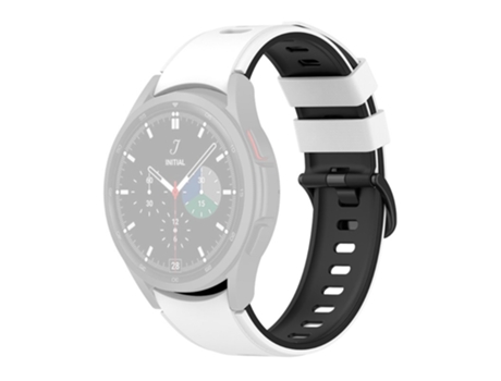 Correa de Silicona bicolor para Samsung Galaxy Watch 5 40mm/44mm/Watch 5 Pro 45mm/Watch4 40mm/44mm/Watch4 Classic 42mm/46mm/Watch3 41mm - blanco/negro