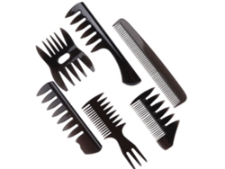 Conjunto de 6 peças de pentes retrô para cabelo, pente portátil com dentes longos, ideal para uso doméstico.