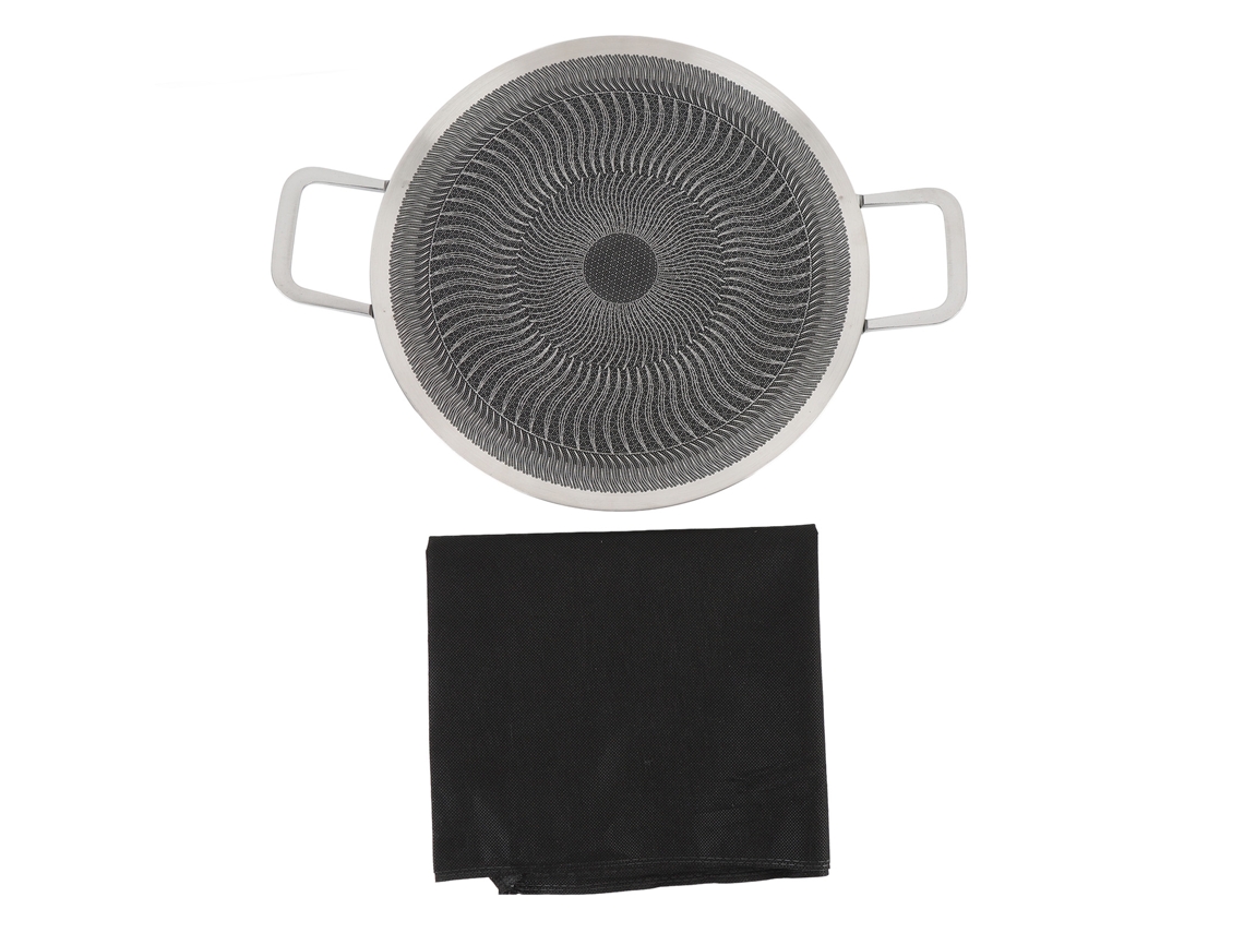 Sartén Tradicional Coreana Para Barbacoa, Antiadherente, De Acero Inoxidable, Redonda, 38 Cm.