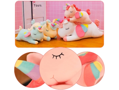 Muñeca de peluche Unicornio de dibujos animados(30cm rosa )