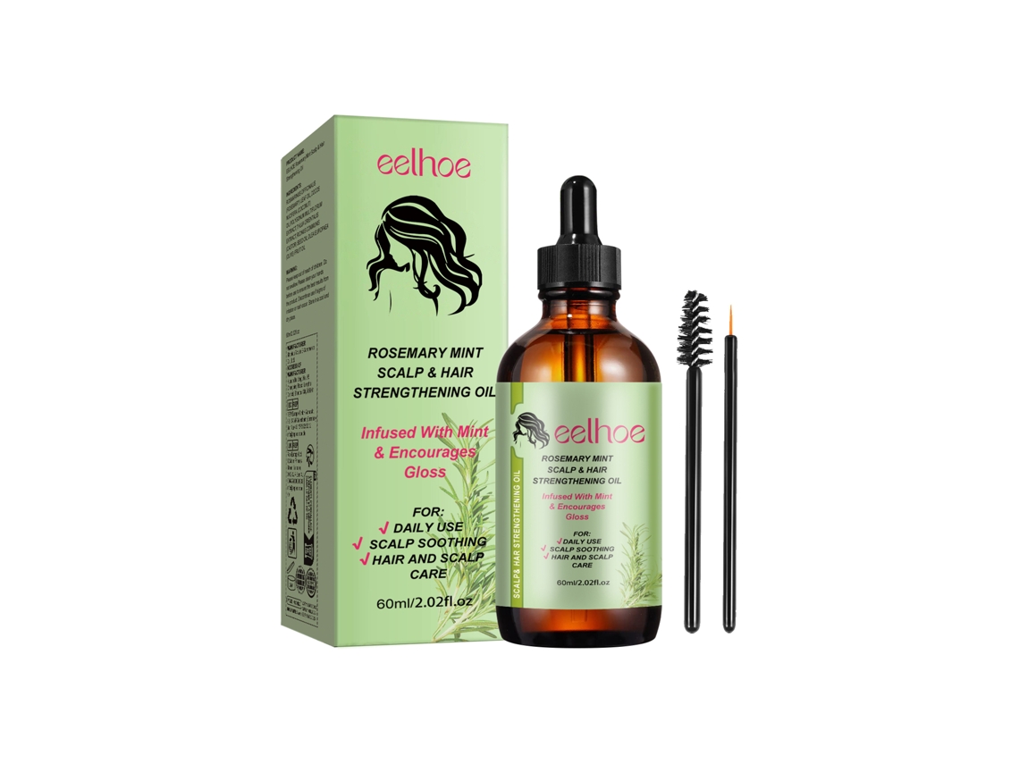 El aceite capilar de romero Eelhoe repara el cabello dañado.