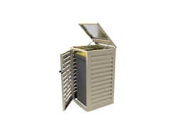 Cubo De Basura Exterior Simple De Aluminio Con Recubrimiento De Polvo – Cubierta Para 1 Contenedor De 120 Litros - Crema Ral 1015