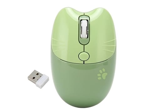 HURRISE Ratón para computadora portátil Ratón con Cable Bt5.1 o 2.4Ghz Silencioso Clic Ajustable Dpi Ratón para computadora Verde