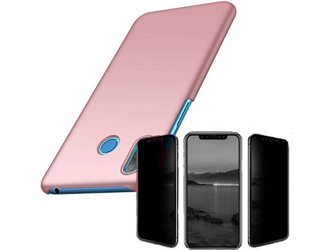 Kit Carcasa y Protector Privacy Huawei Y6 2019 SlimShield Rosa