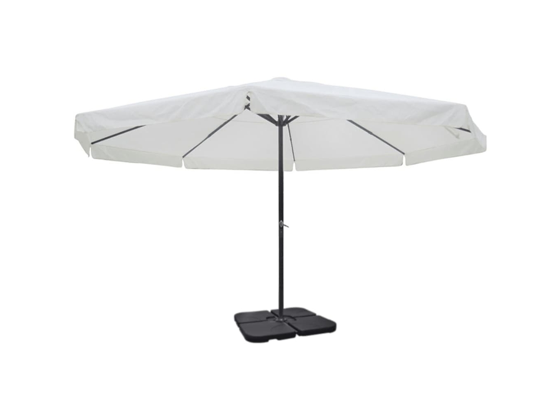 Maison Exclusive - Sombrilla De Jardín Con Base Portátil Aluminio Blanco