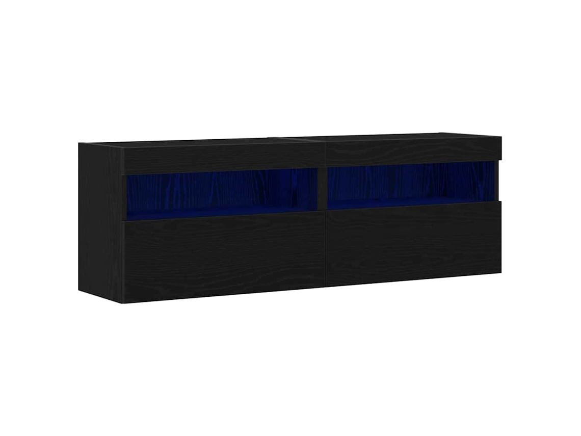 Maison Exclusive - Mueble De Tv Montado En La Pared Roble Negro 60 X 30 X 40 Cm