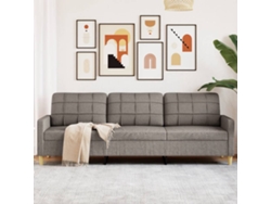 Sofá De 3 Plazas De Tela Gris Taupe 210 Cm
