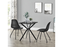Mesa de Comedor [EN.CASA]  (Negro - MDF Lacado - 60 x 60 x 75 cm)