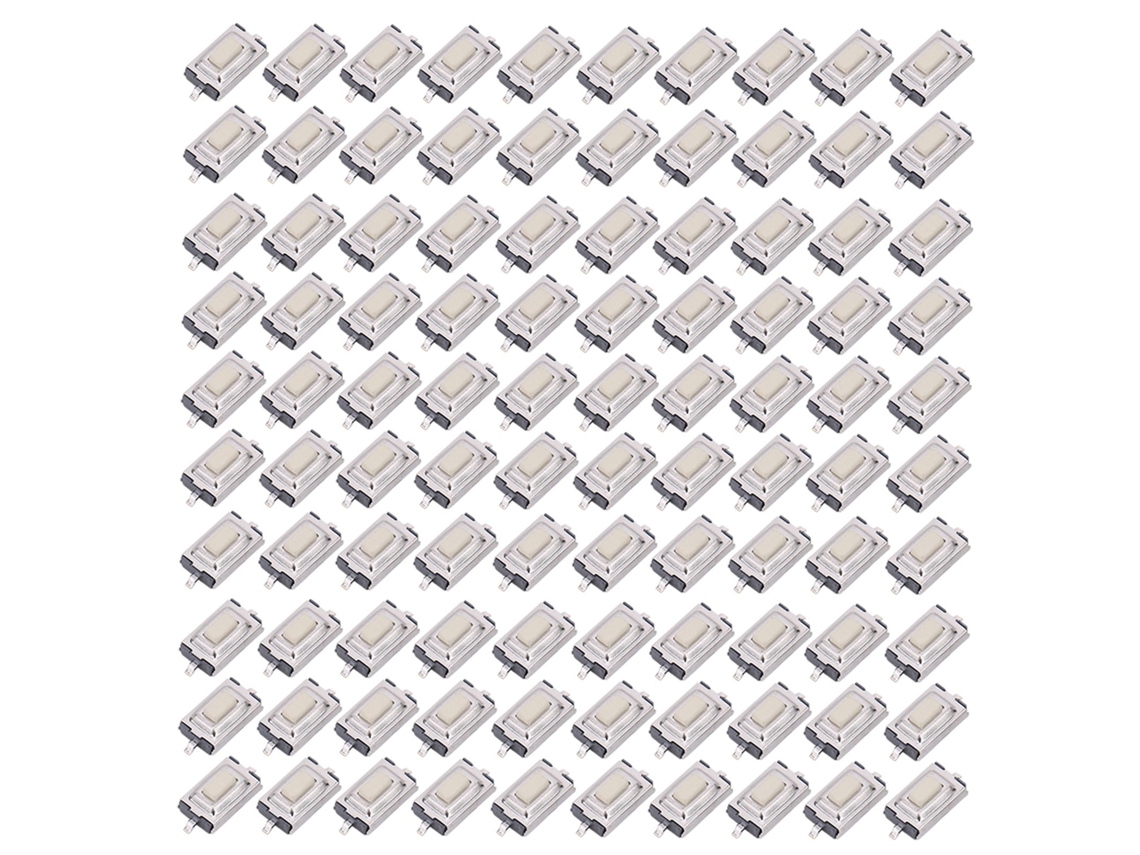 100 Interruptores De Botón Táctiles Momentáneos Smd De 3x6x2,5 Mm, Alta Sensibilidad Y Respuesta Rápida.
