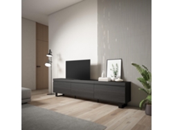 Mueble TV, Televisión, 240x57x35 cm, Diseño industrial, Negro SKRAUT HOME