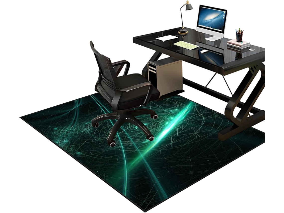Tapete Cadeira Protetor Piso Antiderrapante 80 X 120 Cm Madeira Giratória, Escritório, Gamer,