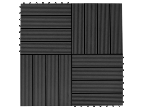 MAISON EXCLUSIVE - Baldosas de porche de WPC 30x30 cm 1 m² negro 11 unidades